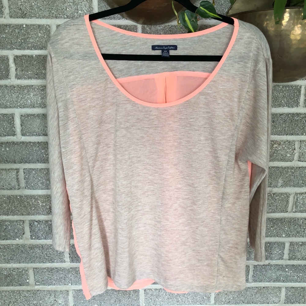 American Eagle sheer back top shirt